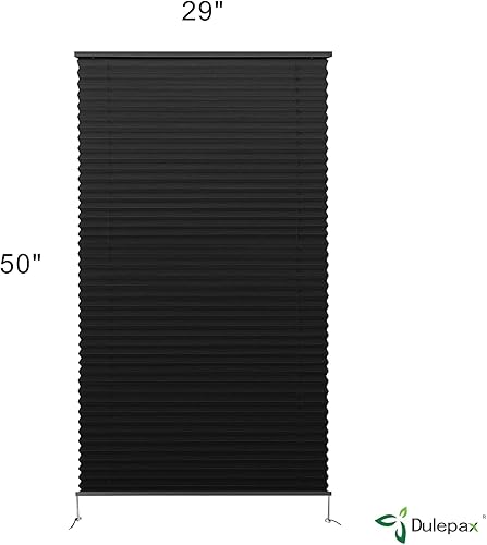 Miniatura 28 de Dulepax Persianas plisadas para autocaravana, 38 pulgadas de ancho x 38 pulgadas de largo, persianas de ventana negras para autocaravana, persianas