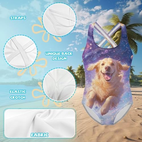 Image of One Piece Swimsuit Girls Cross-Back Bathing Suit 5-14Y Kids Swimwear Cute Swimsuits Sleeveless Bathing Suits