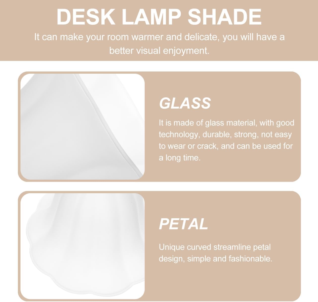 Veemoon E27 Vintage Glass Lampshade Small White Frosted Glass Lampshade European Flower Shape Lamp Shade Tulip Light Covers Replacement for Table Wall Ceiling Light Home Office Dining Room