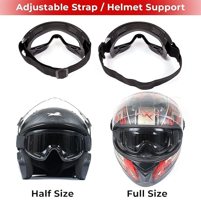 KAVISHA Adult Motorbike Motocross ATV/Dirt Bike Racing Goggles with Adjustable Strap Adult Motorbike Motocross ATV/Dirt Bike Racing Goggles with Adjustable Strap Wood-working, Laboratory (FREE SIZE) 2