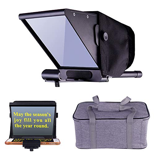 Niome Mini Teleprompter, Adjustable Smartphone Teleprompter Beam Splitter for Home Interview Shooting, DSLR