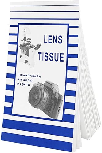 50 pañuelos de papel de limpieza sin polvo para lentes de cámara, microscopios, pantallas de computadora, lupas, lentes