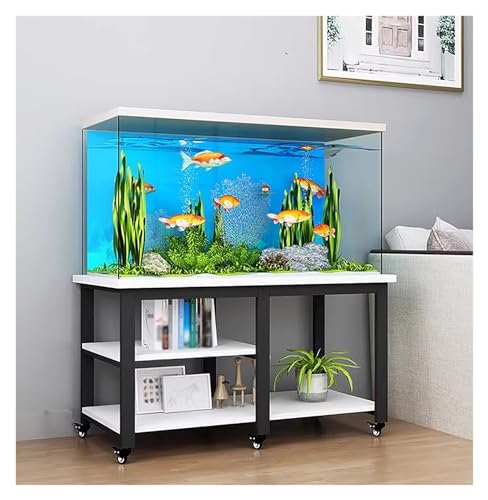 Fish Tank Stand Reptile Fish Terrarium Stand with Wheels Rolling Rack for 10-30 Gallon Aquariums Floor-Standing Storage Shelf