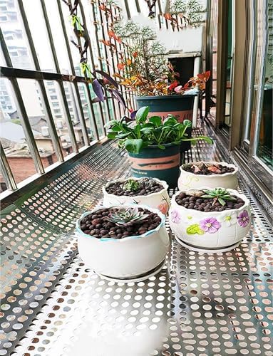 Stainless Steel Window Guards for Enhanced Security, Perforated Metal Panels for Balcony Safety & Succulent Display, Includes Protective Gloves for Easy Installation