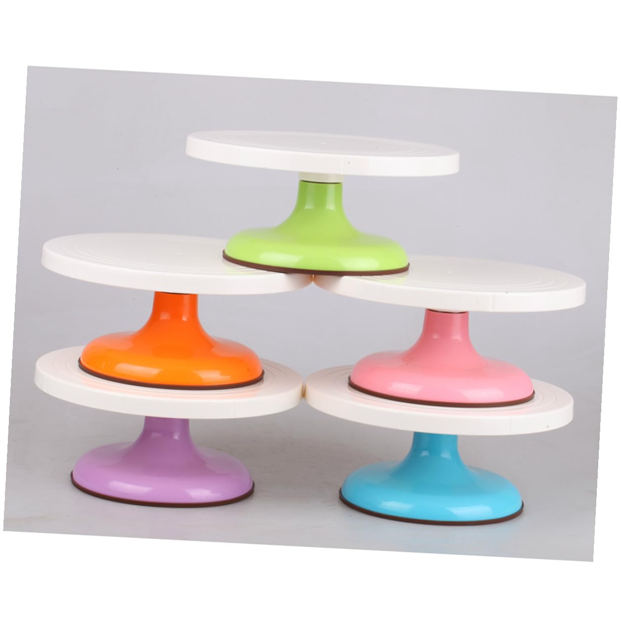 VANZACK Mesa Giratoria para Pasteles Rosa Soporte de Decoración Redondo con Herramienta de Repostería Duradera para Hogar y Restaurante