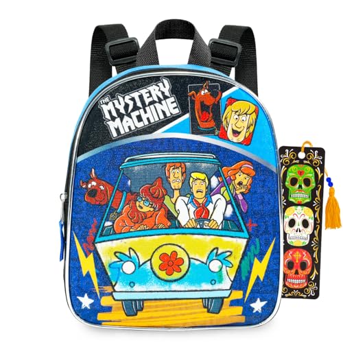 Conjunto de mini mochila Scooby Doo para mulheres – Mochila Scooby Doo de 28 cm com marcador de página para adolescentes | Pacote de mochila Scooby Doo