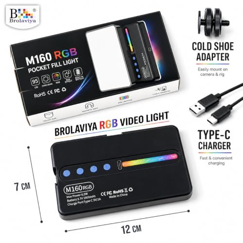 BROLAVIYA 1800mAh RGB Video Light Rgb Bar Pocket Light - Image 6
