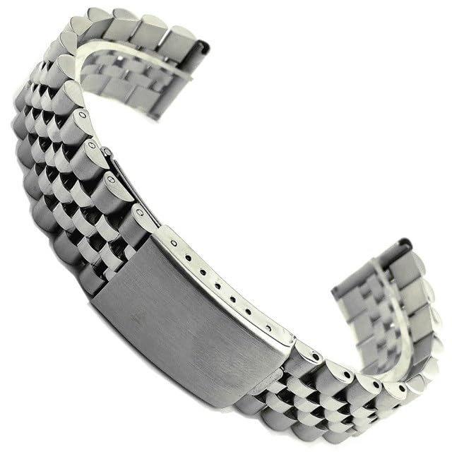 Bracelet montre acier inoxydable à maillons robustes et interface plate universelle