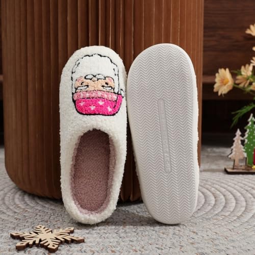 Christmas House Slippers Women Men Holiday Winter Memory Foam Slippers Indoor Cozy Family Cute Shoes4