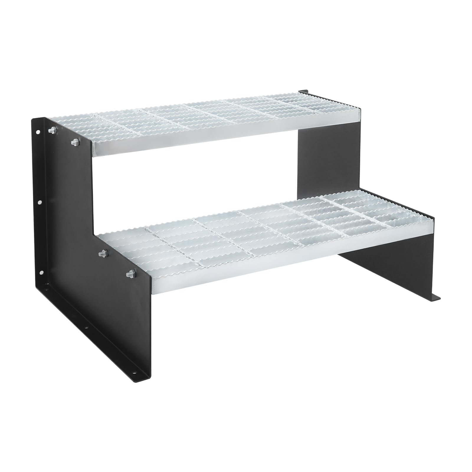 Escalera exterior de 2 peldaños, 200 kg de carga, L mejillas laterales estriadas para jacuzzi