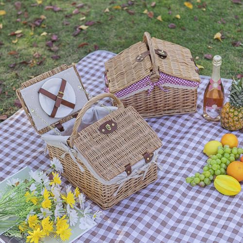 Cesta de acampada de sauce artesanal contenedor premium de frutas 6