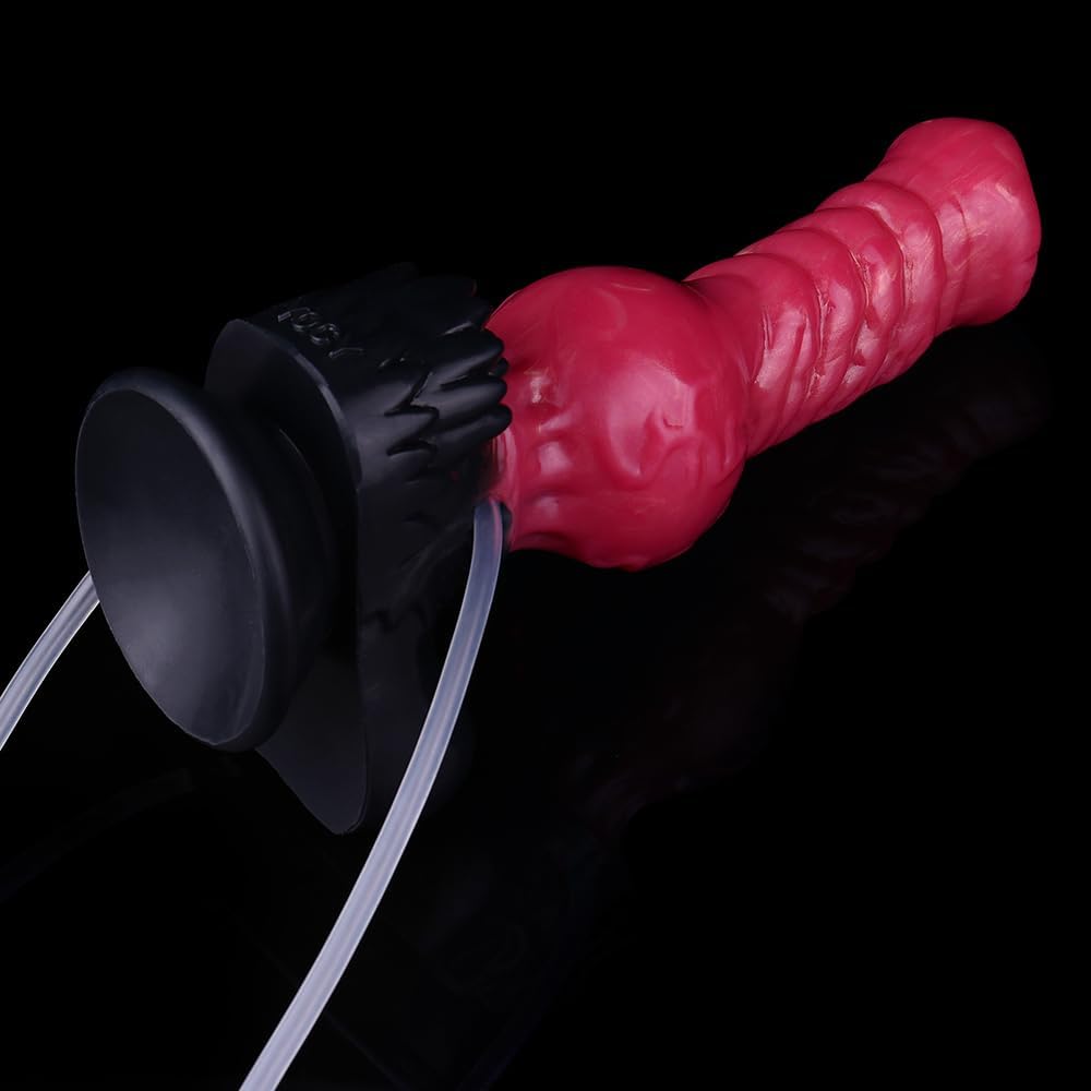 Inflatable Silicone Squirting Knoted Dildo with Pump and Bulb, 8.26in Inflated G Spot Dildo Adult Sex Toy for Women Couples