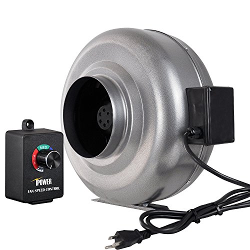 iPower GLFANXINLCTR6 6 Inch 442 CFM Duct Inline HVAC Exhaust Blower Ventilation Fan