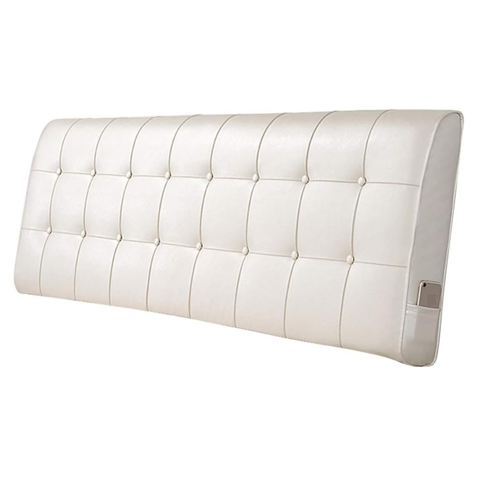 DEVINK Testiera Testiere Cuscini Letto Cuscino A Cuneo Capezzale Copri Pelle Sintetica Imbottita Matrimoniale Singolo Pacchetto Morbido(180x58x10cm,White)