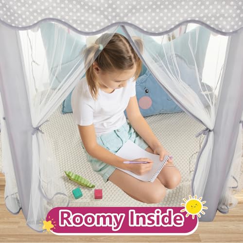 image for Monobeach Princess Tent Girls Large Playhouse Kids Castle Play Tent wi