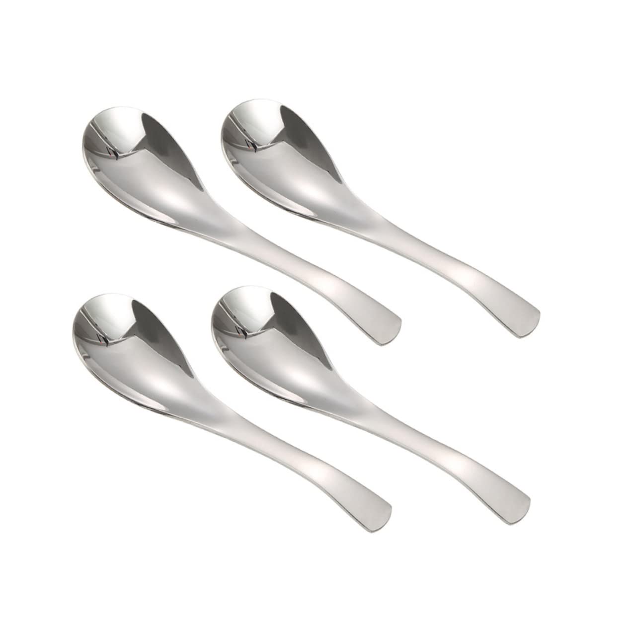 FUNOMOCYA 1 PC Coffee Spoon Japanese Soup Spoons Dining Spoons Ramen Soup Spoons Ice Cream Spoons Desert Spoon Soup Ladles Korean Spoons Serving Spoon Asian Soup Spoons Porridge Spoon Silver