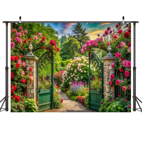 Fondo Fotográfico Jardín Primavera 7x5 pies miniatura 4