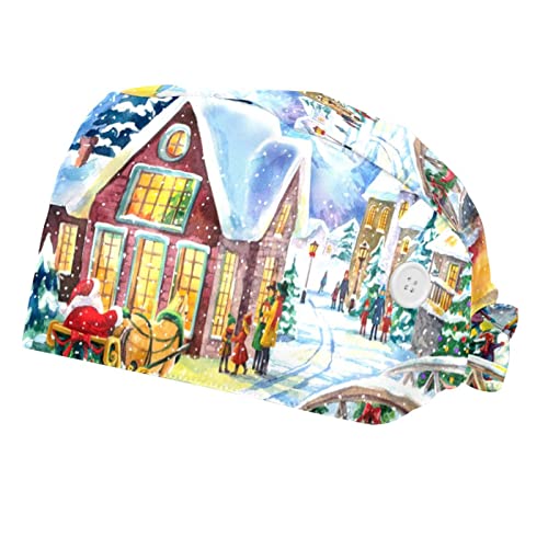 Chapeaux de travail anti-glisse : casquette mixte Noël pour maintenir les cheveux