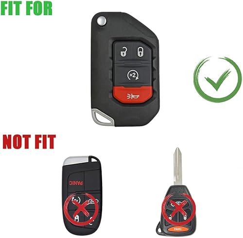 Miniatura 2 de Funda de aleación de zinc para llavero compatible con Jeep Wrangler Gladiator JL JLU Sahara Rubicon The Sport JT Overland Sport S 2018-2023 (4