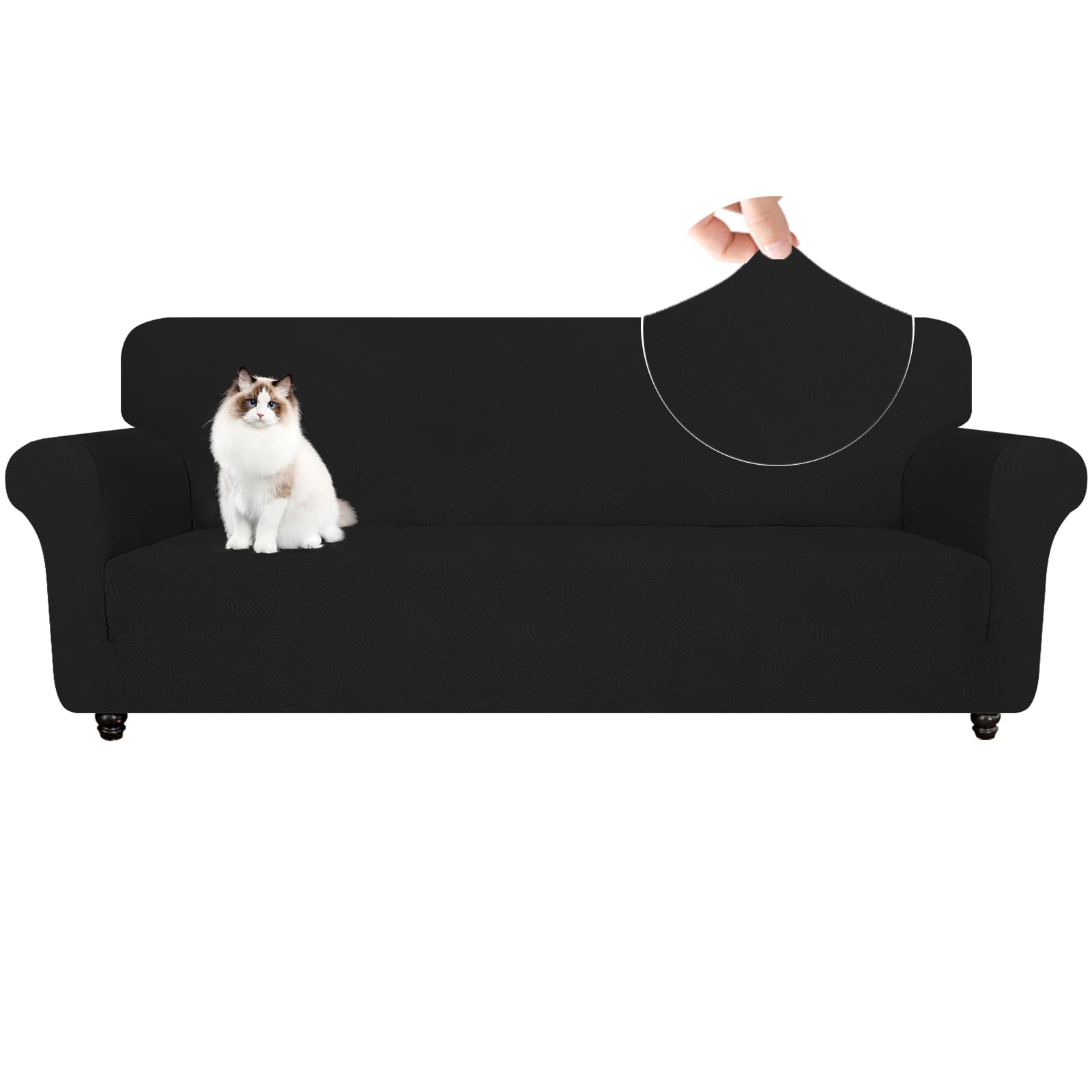 Copridivano In Velluto YSTELLAA 3 Posti - Antigraffio, Lavabile, Elastico | Blu Pavone, Per Interni - Foto 13