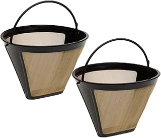 2 Pièces Filtre à Café Permanent, Filtre en Acier Inoxydable, Filtre en Acier Inoxydable Doré, Machines à Café et Thé Filtre, pour la Filtration du Café et du Thé (Doré)