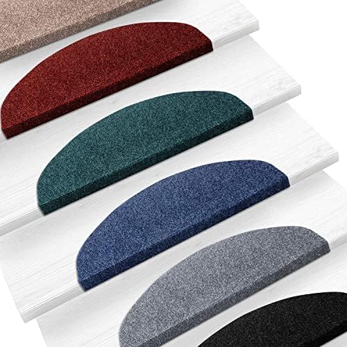 casa pura Textile Stair Mats for Attractive and Safe Stairs, Set of 1 Stair Treads Staircase Mats Robust All-Purpose (Beige)