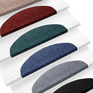 casa pura Textile Stair Mats for Attractive and Safe Stairs, Set of 1 Stair Treads Staircase Mats Robust All-Purpose (Beige)