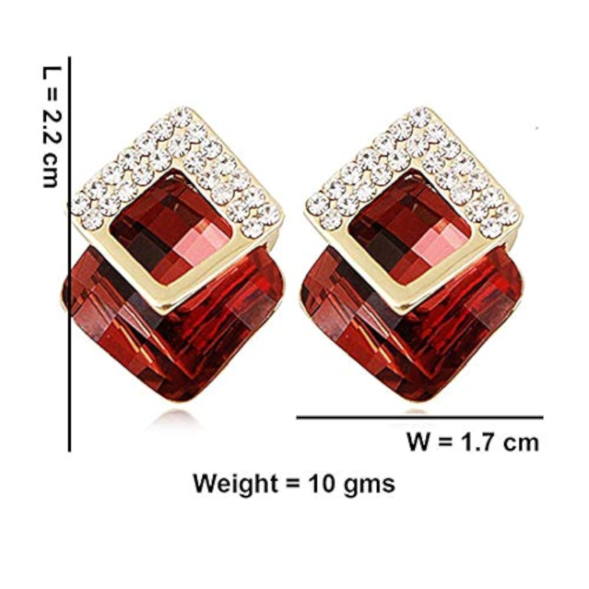 Emerald Sparkling Stud Earrings AAA Quality Crystal Elements