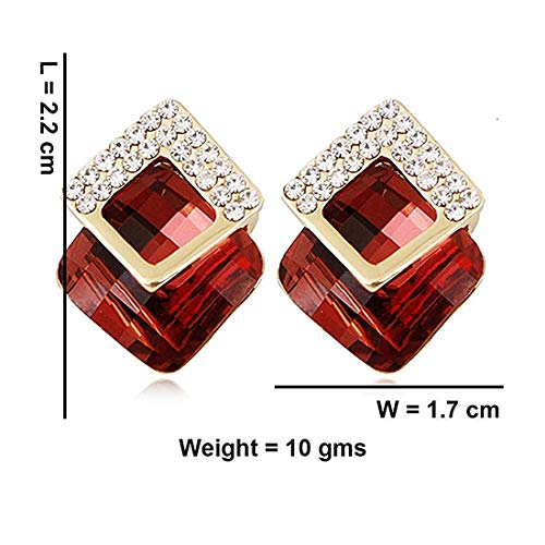 Emerald Sparkling Stud Earrings AAA Quality Crystal Elements