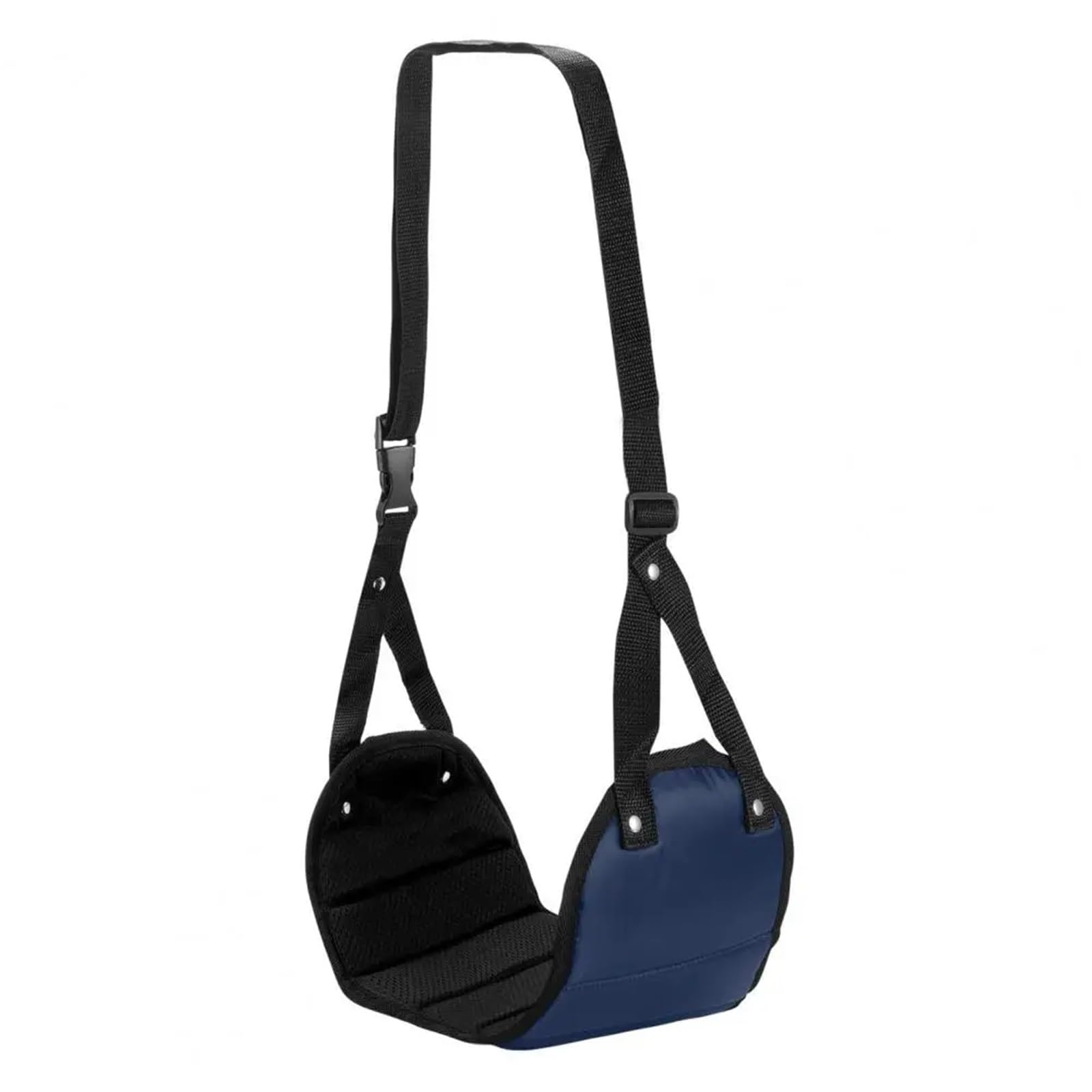 Reposapiés De Avión Hamaca for pies, espuma viscoelástica portátil, correas ajustables, reposapiés con amortiguación de esponja, avión nailon(Deep Blue)