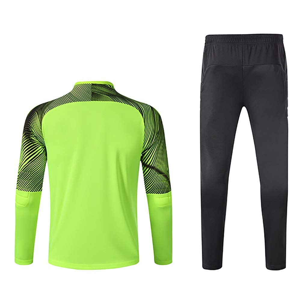 LXC Ensemble Gardien De But Anti-Collision Rembourré Football - Hauts + Pantalons Protection (Vert, XXL)