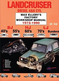 Lancruiser Diesel 4and6 Cyl 1972-90 Factory Shop Man-toyota Bj, Hj, Lj. -40's 55's 60's 70's Bundera