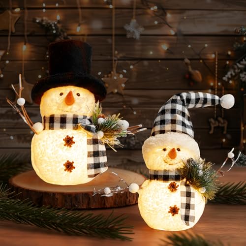 SPERMUOY Weihnachtsdeko Schneemann Figuren,2 Stück Weihnachten Deko...