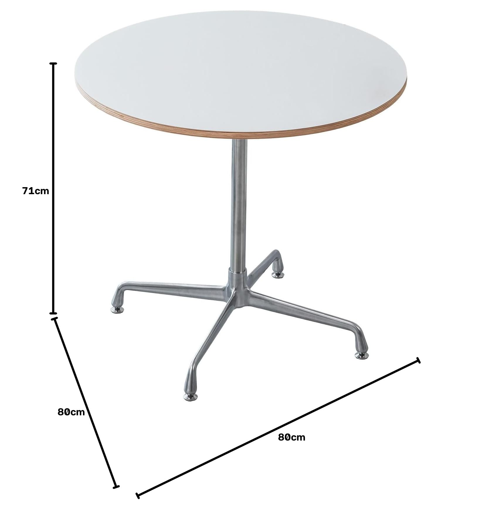 Amazon｜smoo カフェテーブル 円形 直径80cm ダイニングテーブル 丸 白