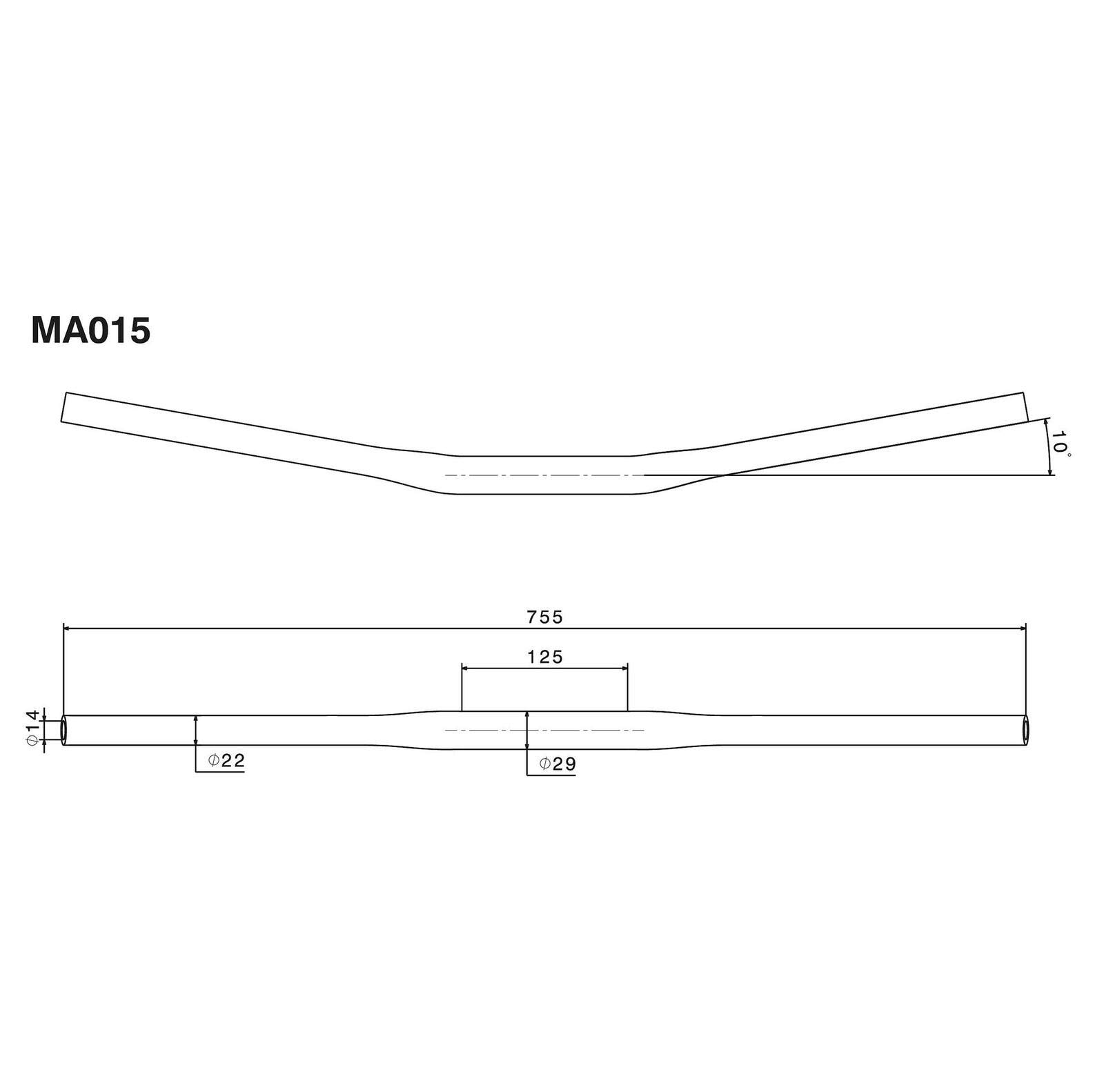 MA015B RIZOMA MANUBRIO DRAG-BAR NERO