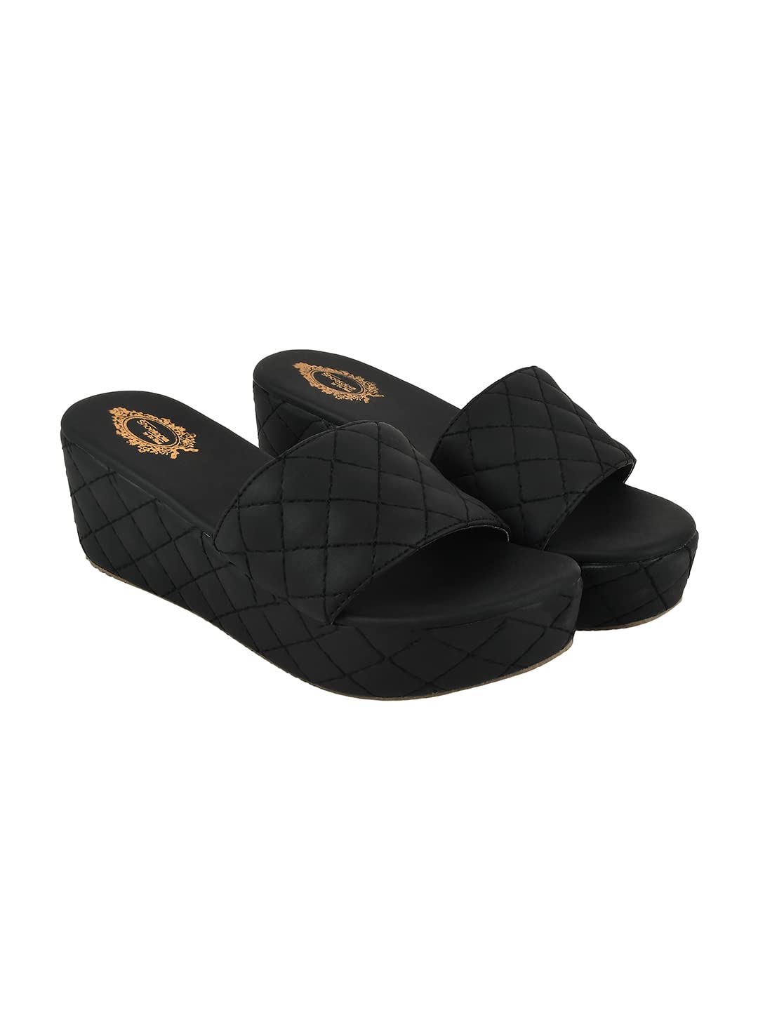 Shoetopia Stylish Quilted Stitching Black Platform Heels For Women & Girls /EU38 (B0BYP8WRCR) Amazon Price History, Amazon Price Tracker