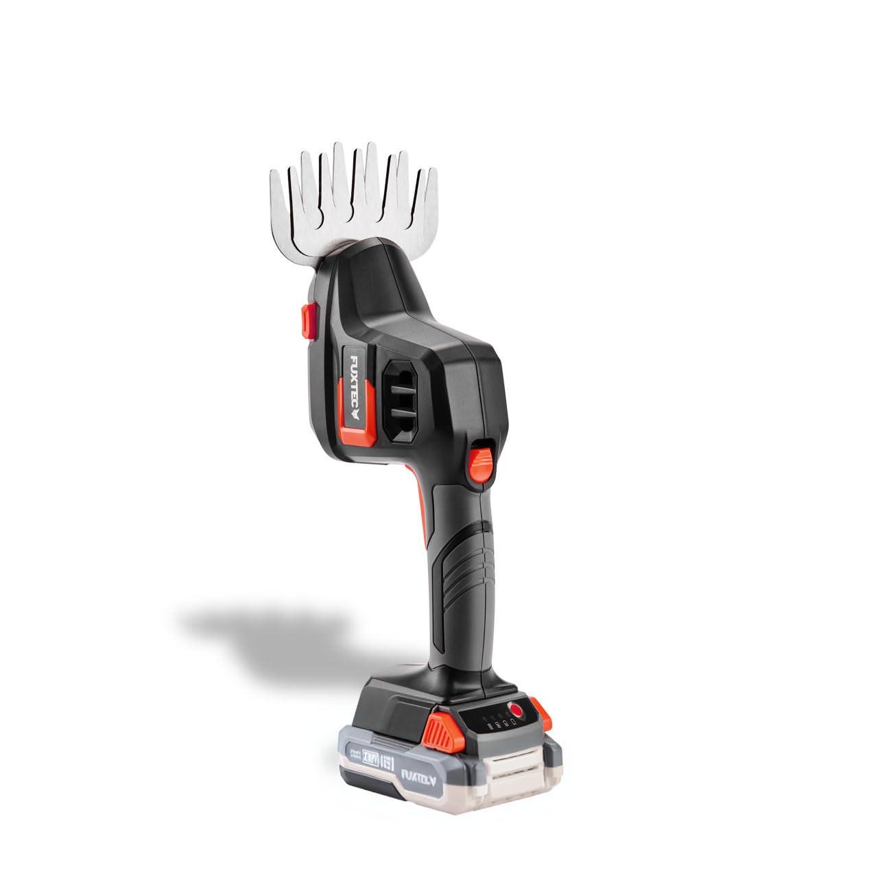 FUXTEC Tijeras de Podar a Batería 20V FX-E1HHS20 | Espada de 20 cm | Peso 0,67 kg | Incluye Accesorio Cortasetos y Cortabordes | Sin Batería ni Cargador