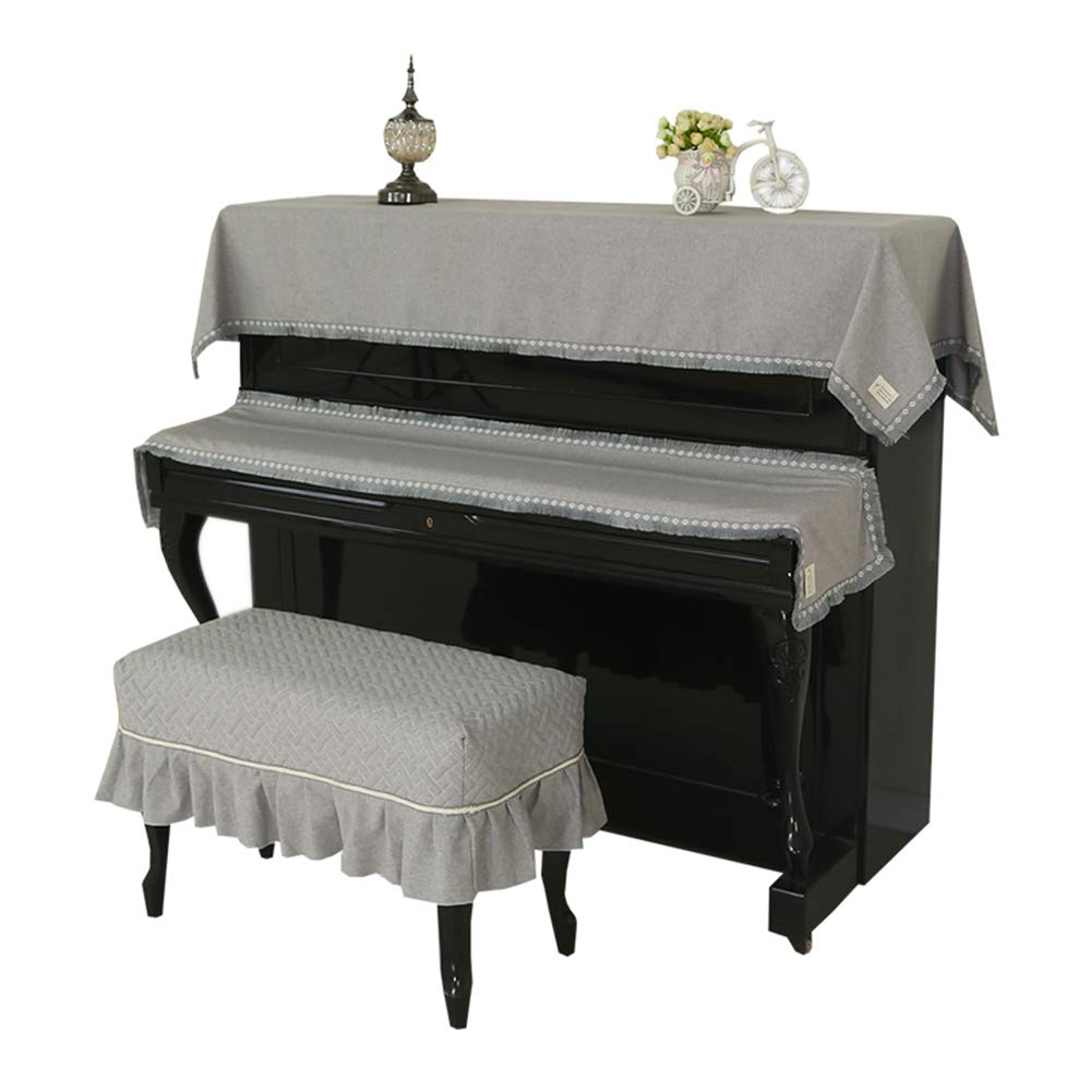 Tessuto Semplice Set Di Copertura Pianoforte,copertina Nordica Per Pianoforte Pianoforte Di 3 Protezione Pianoforte A Tinta Unita Con Arredamento Modello Geometrico Per Keyboart Sgabello Per Piano