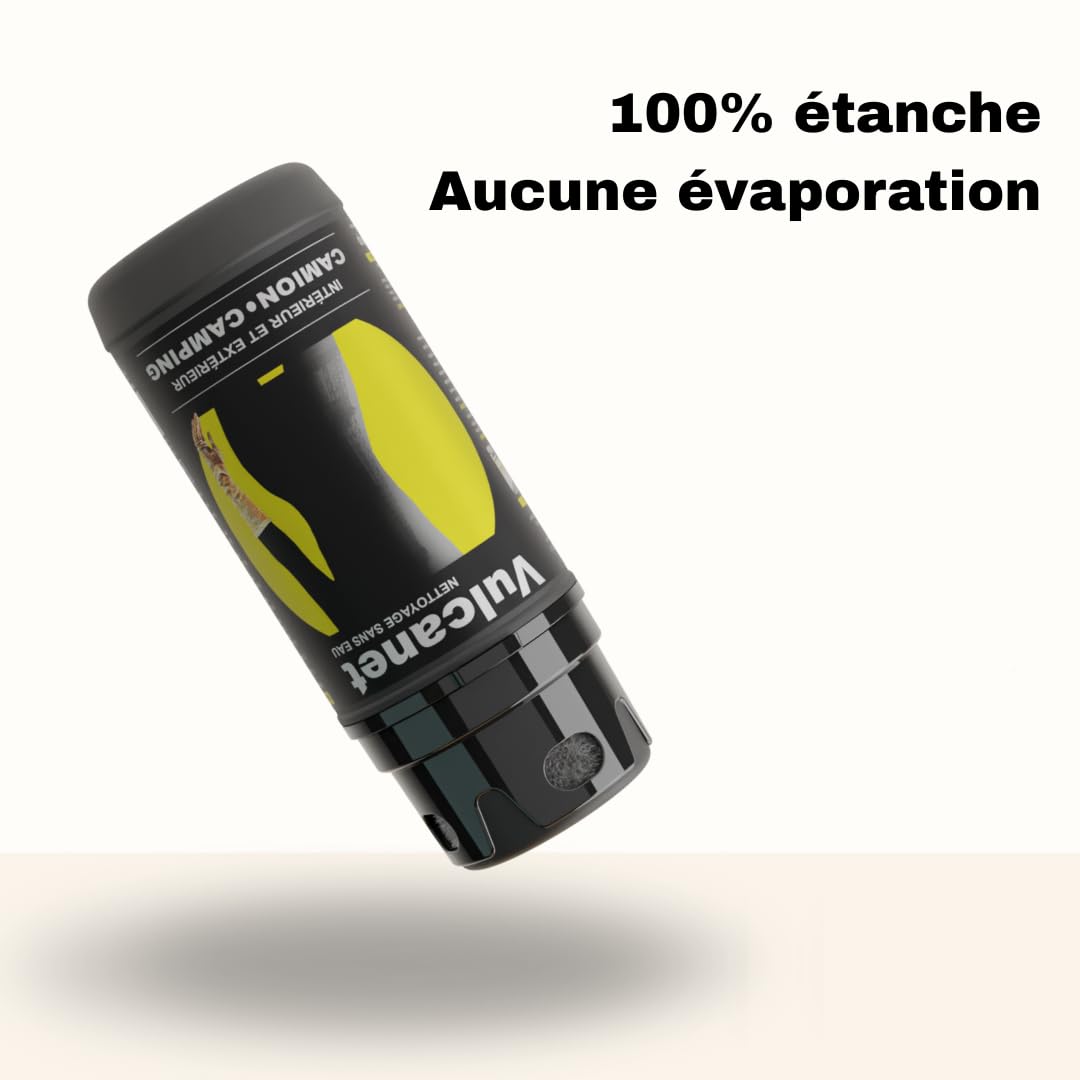 VULCANET NETTOYANT CAMION CAMPING-CAR – 80 Textiles + Microfibre + Pinceau Précision + Pochette de Transport, Formule 100% française, Nettoie, Dégraisse, Protège - Mat/Brillant, Int/Ext, Sans Eau