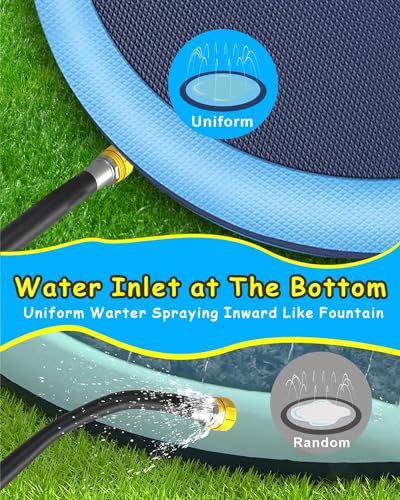 STUDESK Splash Pad,97in Extra Large Anti-Slip Splash Pad for Kids Dogs, Thickened Water Sprinkler Play Mat Fun for Kids Toddler,Summer Outdoor Water Toys Baby Kiddie Dog Pool for Backyard