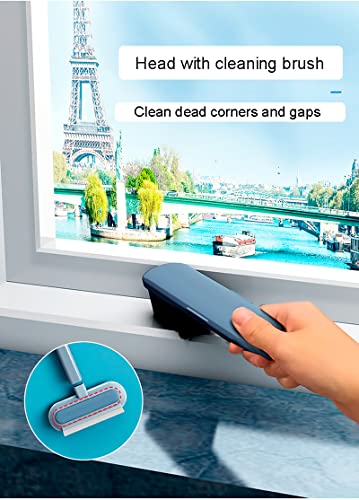 Window Screen Cleaning Brush- Magnetic Screen Door Mesh Brush, 4 In 1 Window Washer Squeegee Kit, Window Cleaner Squeegee, Window Track Or Seal Cleaning Tools (Blue) #TOP7