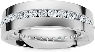 Pompeii 1.10Ct Diamond Eternity Men's Wedding Ring Polished Band 14k Gold Lab Grown (F/G,VS1-VS2)