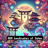 NEO Landscapes of Japan: A Coloring Journey Through the Fusion of Tradition and Technology B0F63M5HQW Book Cover