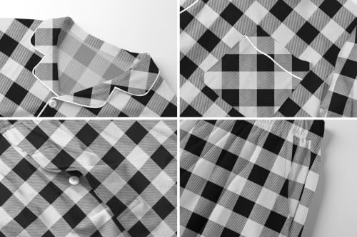 Image of QZH.DUAO Mens Pajama Set 100% Cotton Long Sleeve Button Down PJs