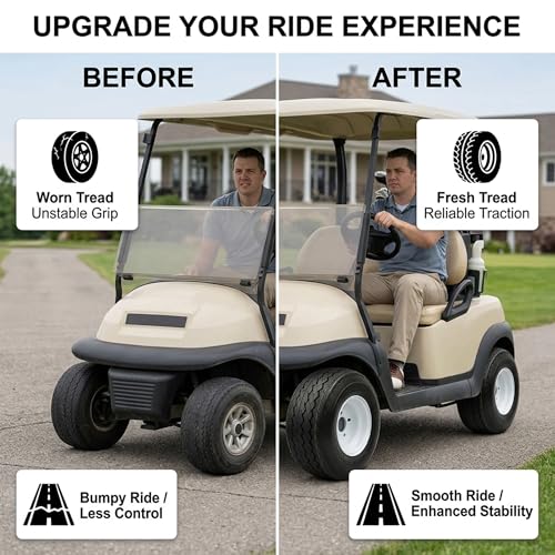 Image of eCustomrim 4-Pack Golf Cart Tire Rim Assembly 8 Inch 18X8.50-8 4 Lug White