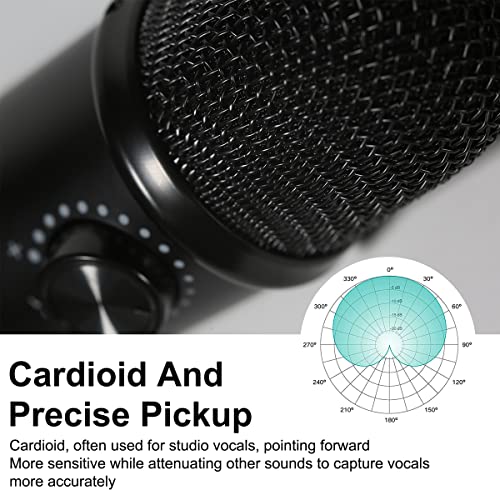 Usb Microphone, Metal Condenser Recording Microphone For Laptop Mac, Ps4 Or Windows Cardioid Studio Recording Vocals, Voice Overs, Streaming Broadcast And Youtube Videos, With Monitor Headphone Jack #TOP5