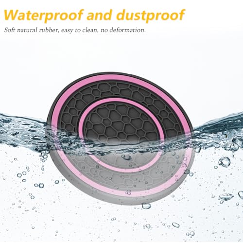 Image of Osilly 2 Pack Car Coasters for Cup Holder, 2.75 Inch No-Slip Anti Dust Insert Coaster, Universal Auto Waterproof Coasters Silicon Insulation Cup Mats for Woman Man, Suit for Vehicle Interior (Pink)