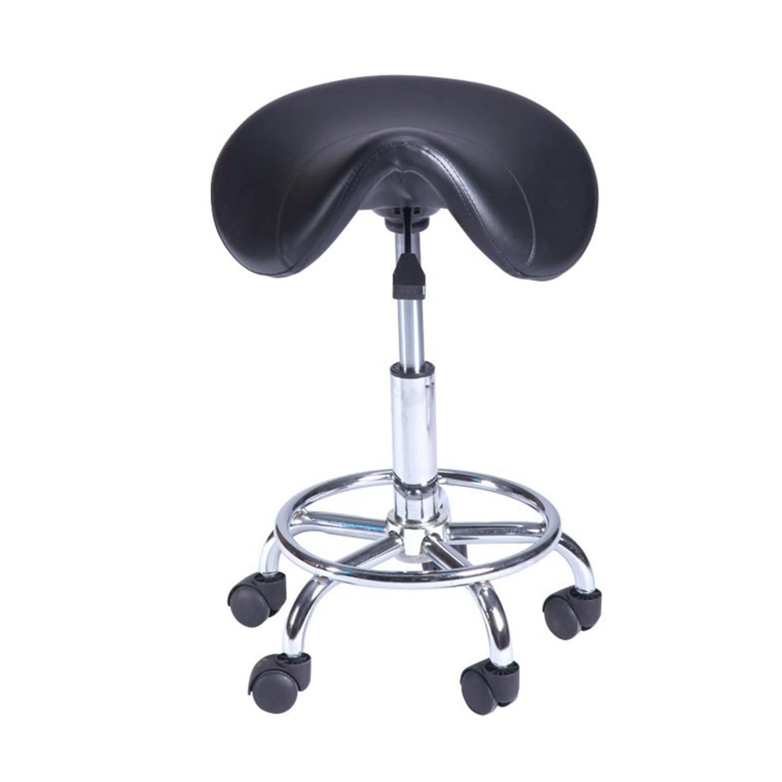 METTEOR Saddle Stool Saddle Chair Adjustable Stool Heavy Duty Rolling Chair for Clinic Dentist Spa Massage Salons Studio Tattoo (A)