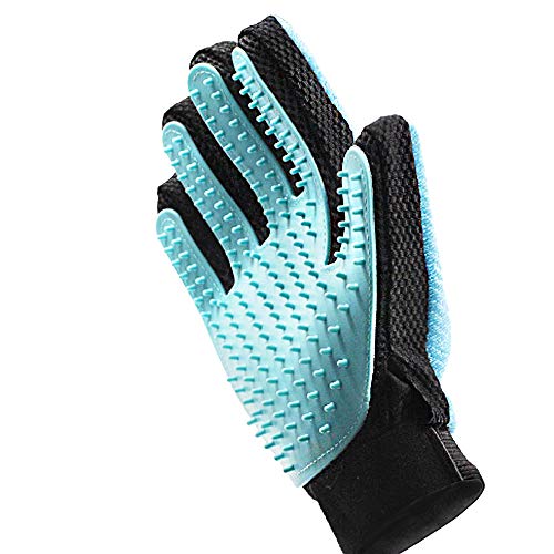 FRETOD Fellpflege-Werkzeug  doppelseitig, mit Möbelhaarentferner-Handschuh  für Hunde und Katzen  Bürste für langes und kurzes Fell  Bade-Massage-Kamm