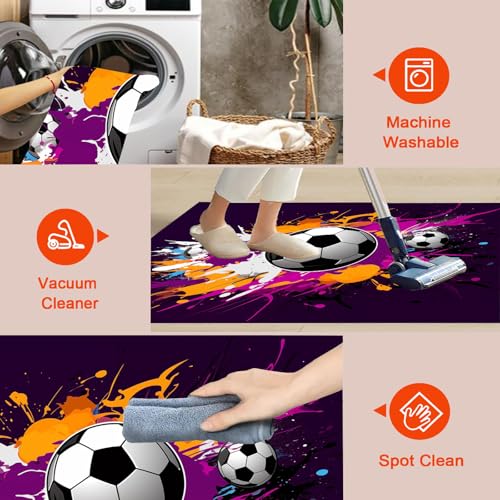 Tapis de salon violet grand format design graffiti abstrait ras